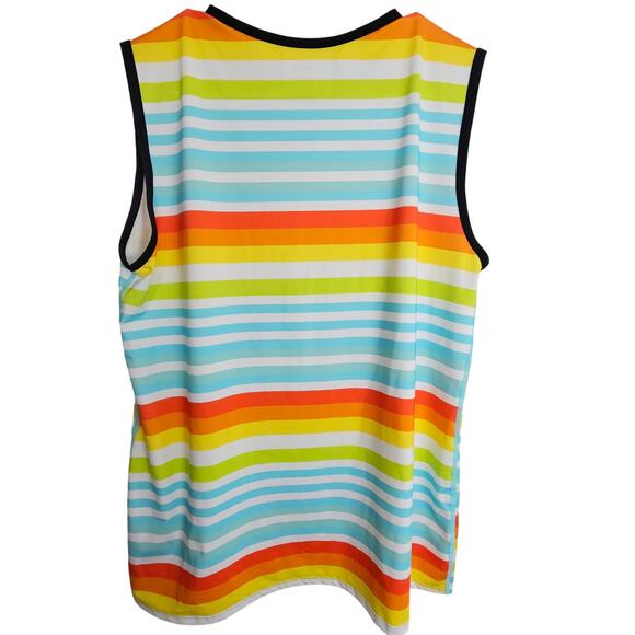 TomboyX Sunset Striped Swim Shirt Beach Vacation Size XL Quick Dry UPF 50 Island - Picture 6 of 6